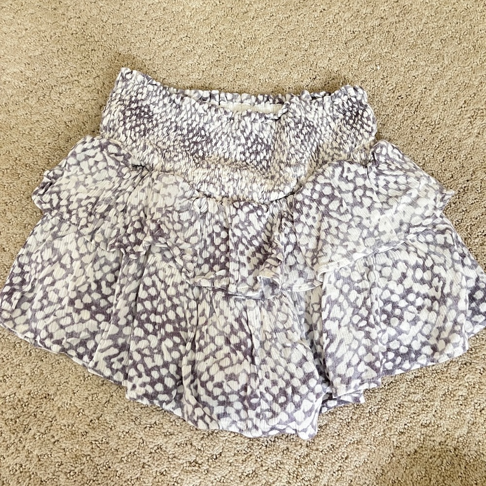 Grey and White Flowy Skort